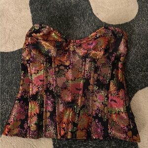 Floral Brocade Corset Top